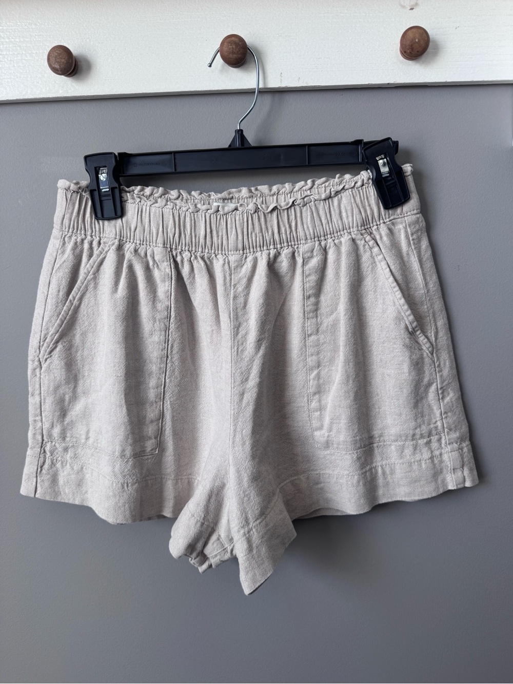 Abercrombie & Fitch Linen Blend Pull-On Shorts Beige Size M